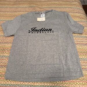 NWT Child's Indian Motorcycle Graphic Gray T-Shirt - Size Small